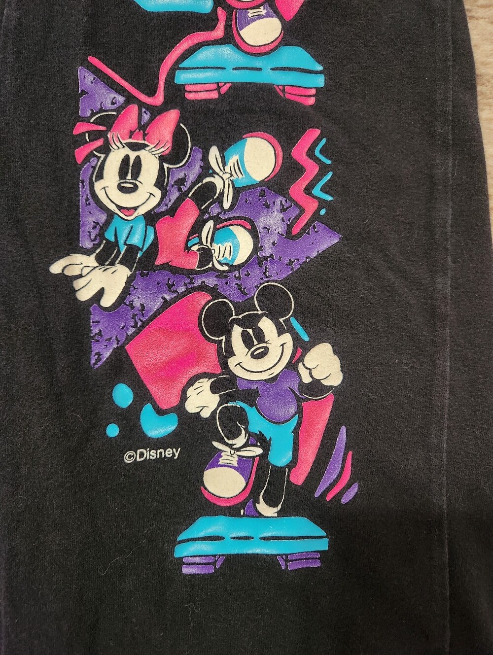 Vintage 90s Mickey & Co Neon Graphic Workout Biker Short Romper Unitard Catsuit - Picture 7 of 11